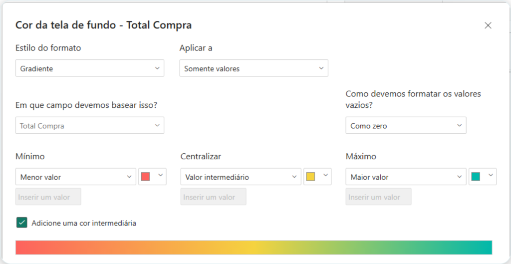 Cor de tela de fundo