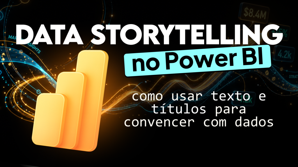 Ilustração sobre data storytelling com destaque para o título de um gráfico em um dashboard