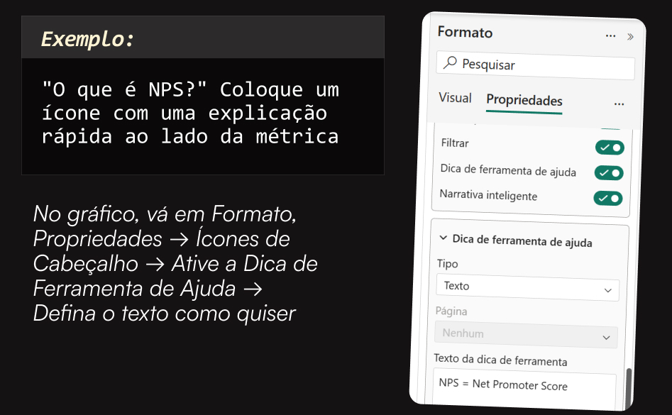 Icone de ajuda - Data Stroytelling Power BI